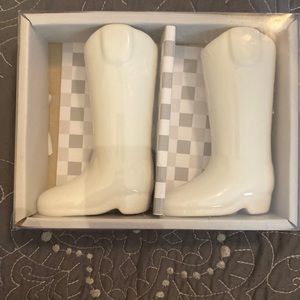 Dolly White Cowboy Boots Salt and Pepper Shakers